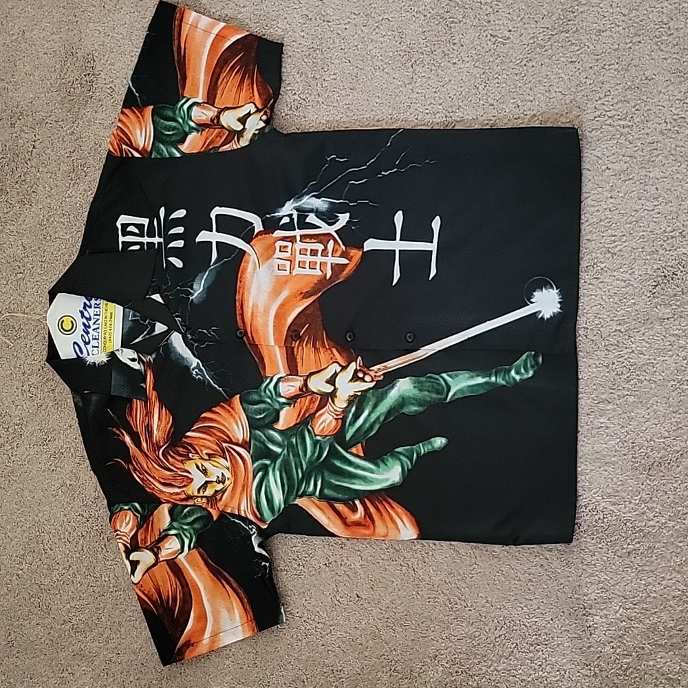 LIKE NEW Vintage Men's Yu-Gi-Oh Yugioh Anime Button Shirt Size Large